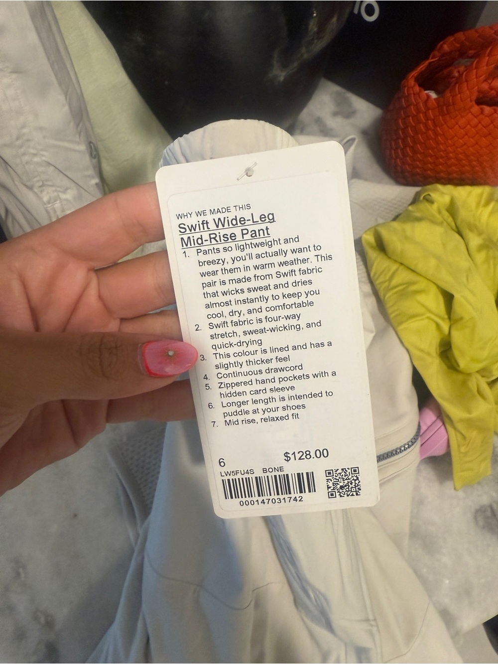 lululemon athletica Swift Wide-Leg Mid-Rise Pant in Bone